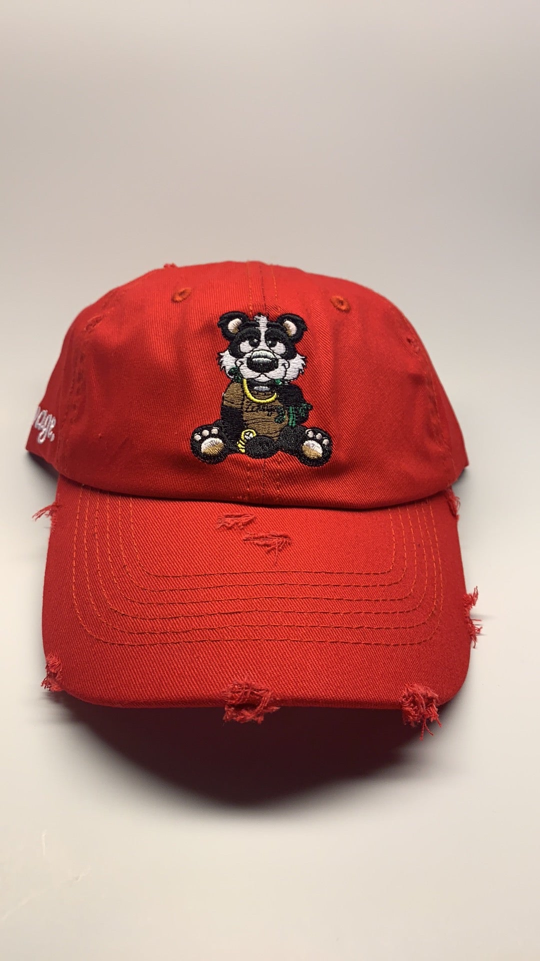 Panda distressed dad hat strap back - Zavage Clothing