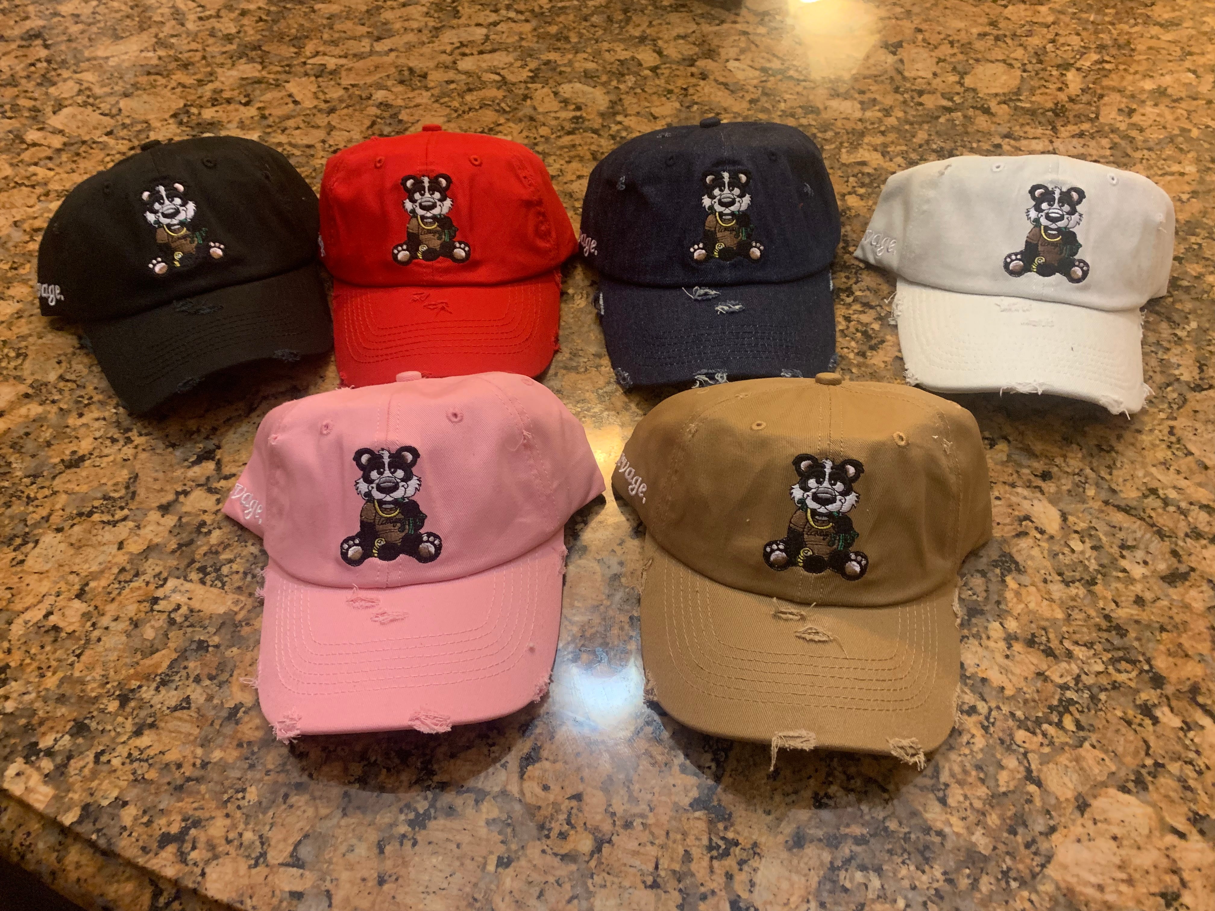 Panda distressed dad hat strap back - Zavage Clothing